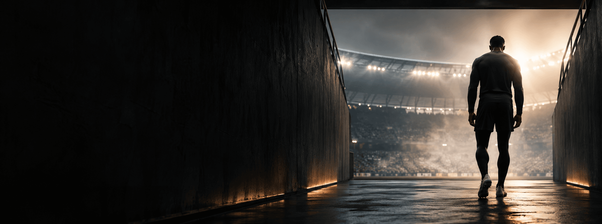 Athlete preparing to enter a stadium